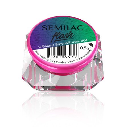 SemiFlash Galaxy Green & purple 664 - Akce - jen za 91 Kč | NehtovyRaj.cz - Vše pro vaši krásu