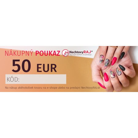 DARČEKOVÁ POUKÁŽKA 50 EUR - jen za 1286 Kč | NehtovyRaj.cz - Vše pro vaši krásu