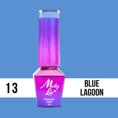 13. MOLLY LAC gél lak -Blue Lagoon 5ML Modrá