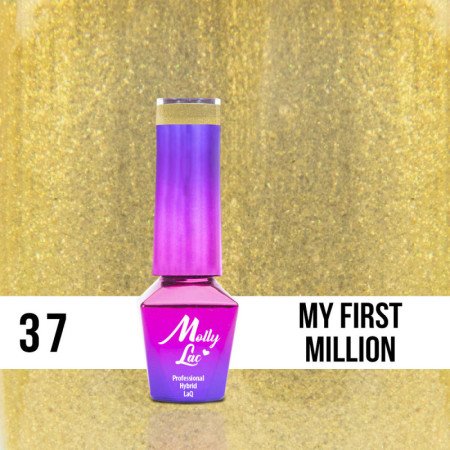37. MOLLY LAC gél lak - My First Million 5ML Zlatá