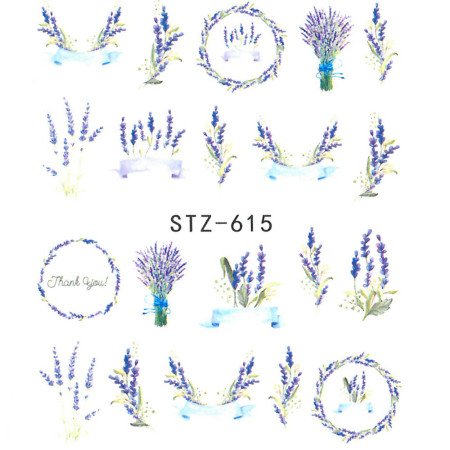 Levně Vodonálepky na nehty motiv květiny STZ-615
