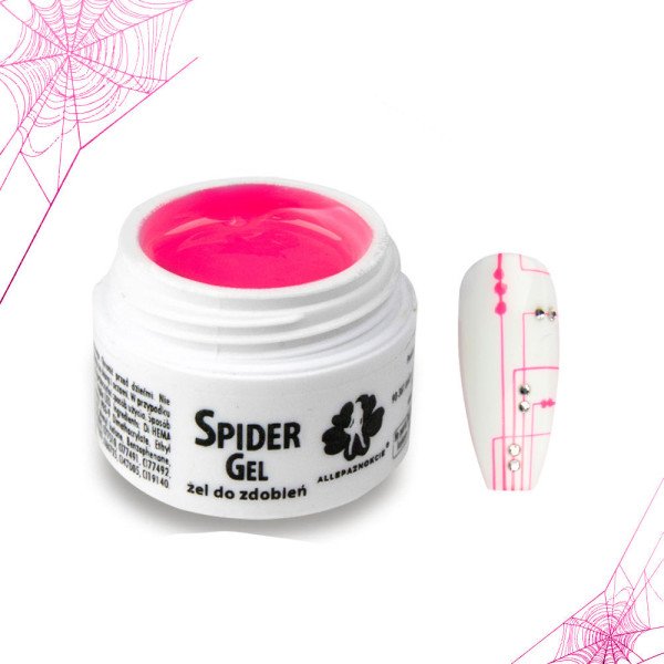Allepaznokcie spider gél - neón ružový  3ml