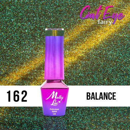 162. MOLLY LAC gél lak - Cat Eye Fairy Balance 5ml Zelená