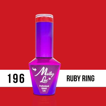 196. MOLLY LAC gél lak - RUBY RING 5 ml Červená
