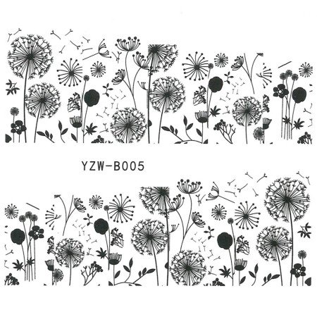 Levně Vodonálepky na nehty motiv květiny YZW-B005