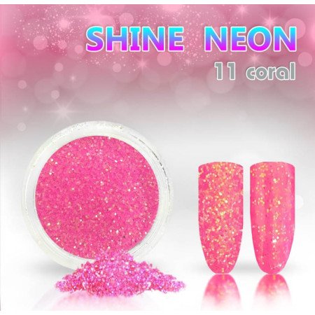 Levně Neónový glitrový prášok 11 shine neon coral
