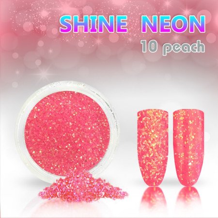 Levně Neónový glitrový prášok 10 shine neon peach