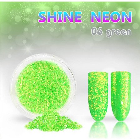Neónový glitrový prášok 06 shine neon green - jen za 39 Kč | NehtovyRaj.cz - Vše pro vaši krásu