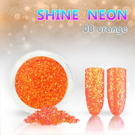Levně Neónový glitrový prášok 08 shine neon orange