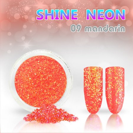 Levně Neónový glitrový prášok 09 shine neon mandarin