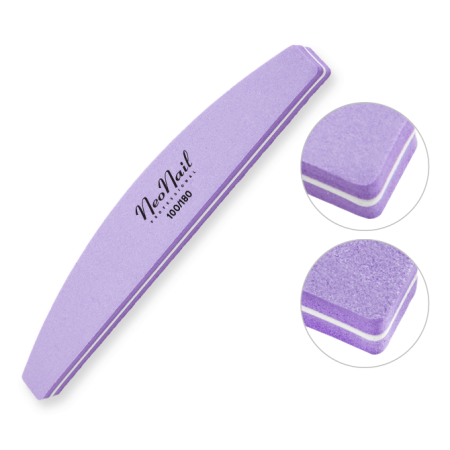 Levně NeoNail penový pilník - loďka fialový 100/180