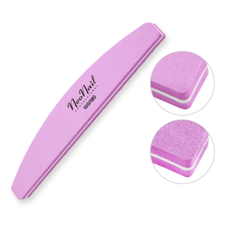Levně NeoNail penový pilník - loďka ružový 100/180