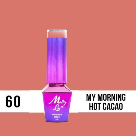 60. MOLLY LAC gél lak - MY MORNING HOT CACAO 5ml Hnedá