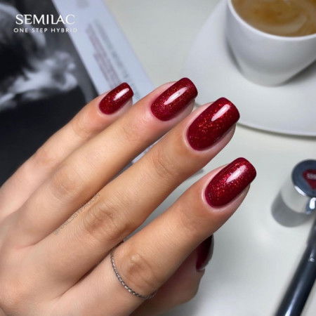 Semilac One Step gel lak S590 Glitter Red 5ml