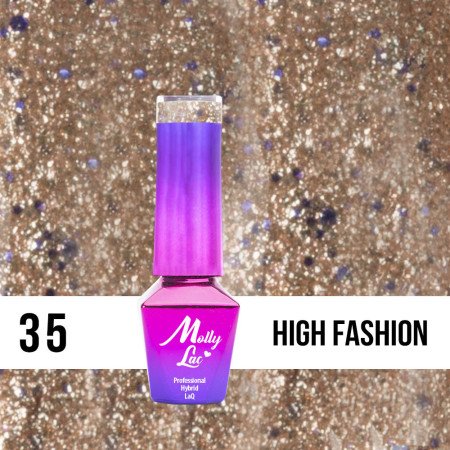 35. MOLLY LAC gel lak - High Fashion 5ML Zlatá