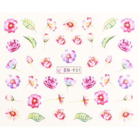 Vodonálepky s motivy květin BN-931