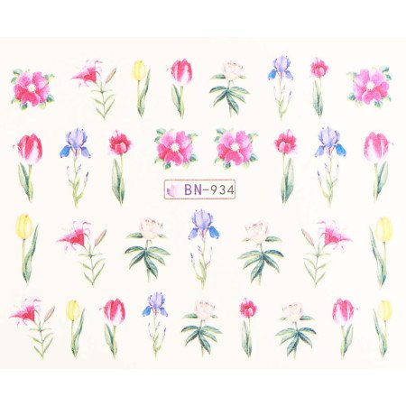 Vodonálepky s motívmi kvetov BN-934 - jen za 23 Kč | NehtovyRaj.cz - Vše pro vaši krásu
