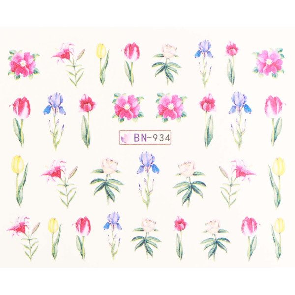 Vodonálepky s motivy květin BN-934