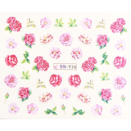 Vodonálepky s motívmi kvetov BN-936 - jen za 23 Kč | NehtovyRaj.cz - Vše pro vaši krásu