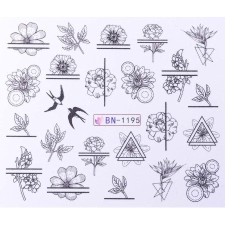 Vodonálepky s motivy květin BN-1195