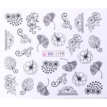Vodonálepky s motívmi kvetov BN-1199 - jen za 23 Kč | NehtovyRaj.cz - Vše pro vaši krásu