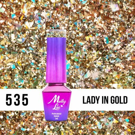 Levně 535. MOLLY LAC gel lak Luxury - Lady in Gold