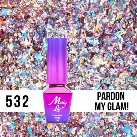 532. MOLLY LAC gel lak Luxury - Pardon My Glam! Glitrová
