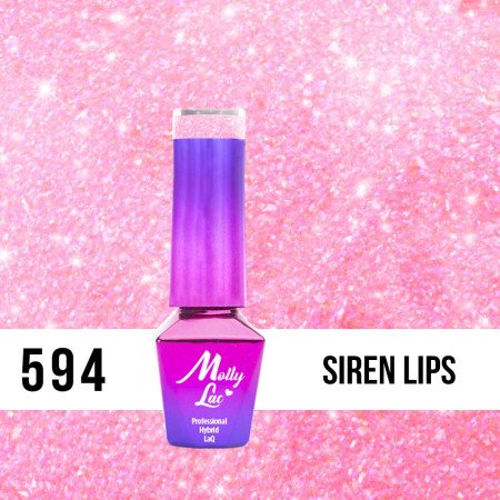 Levně 594. MOLLY LAC gel lak - Siren Lips 5 ml