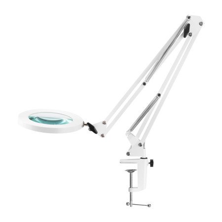 Profesionální stolní LED lampa s lupou bílá