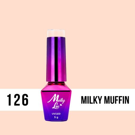 126. MOLLY LAC gél lak - Milky Muffin  5ML Růžová