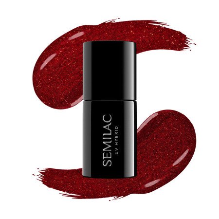 Semilac - gel lak 347 Pretty Red Glitter 7ml