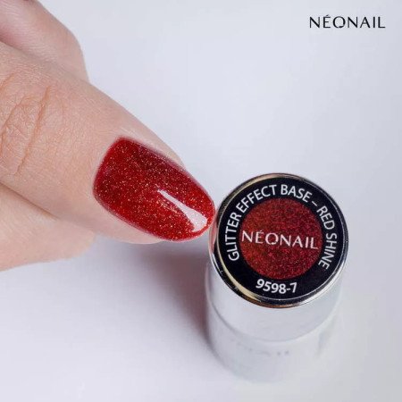 NeoNail báza Glitter effect Red Shine 7,2ml - Akce - jen za 255 Kč | NehtovyRaj.cz - Vše pro vaši krásu