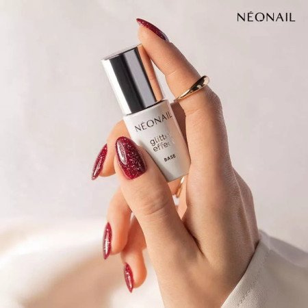 NeoNail báza Glitter effect Red Shine 7,2ml - Akce - jen za 255 Kč | NehtovyRaj.cz - Vše pro vaši krásu
