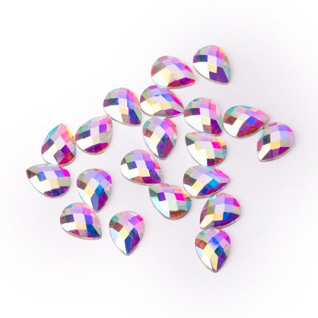 Levně Zirkonové 3D diamanty nehty č.8 AB 20ks