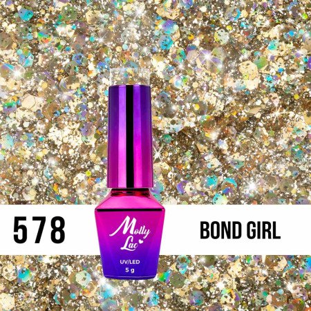 578. MOLLY LAC gél lak Born To Glow Bond Girl 5ml - Akce - jen za 126 Kč | NehtovyRaj.cz - Vše pro vaši krásu