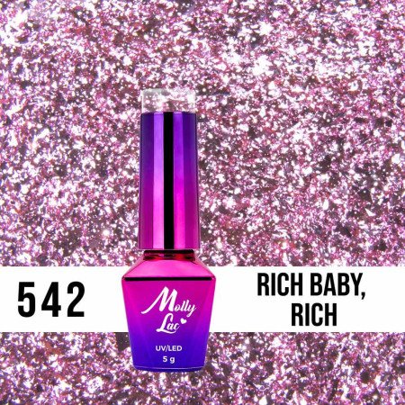542. MOLLY LAC gél lak Luxury Glam Rich Baby Rich 5ml - jen za 126 Kč | NehtovyRaj.cz - Vše pro vaši krásu