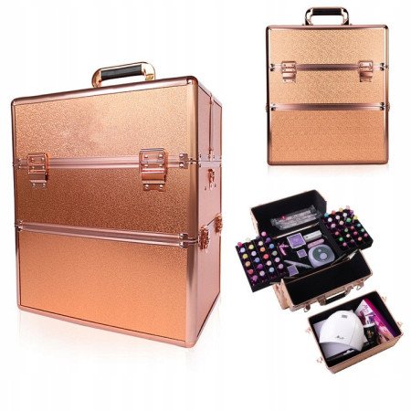 Levně Dvoudílný kosmetický kufřík Rose Golden XL