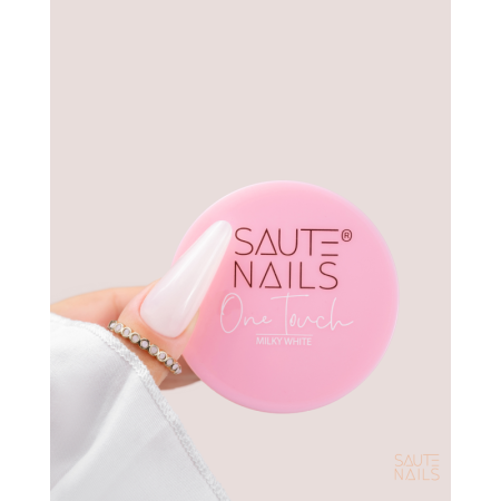 Levně Saute Nails Gel na nehty One Touch Milky White 30g