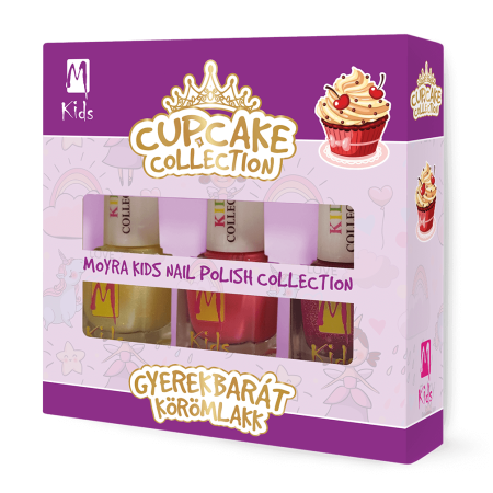 Levně Moyra KIDS CUPCAKE collection Dětská sada laků 3x7